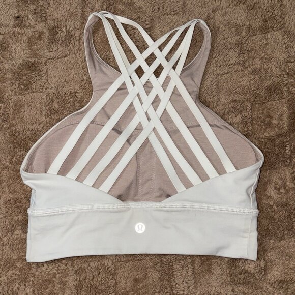 Lululemon Free To Be Moved Sports Yoga Bra High Neck White Luxtreme A/B Cup 6 - Picture 6 of 9